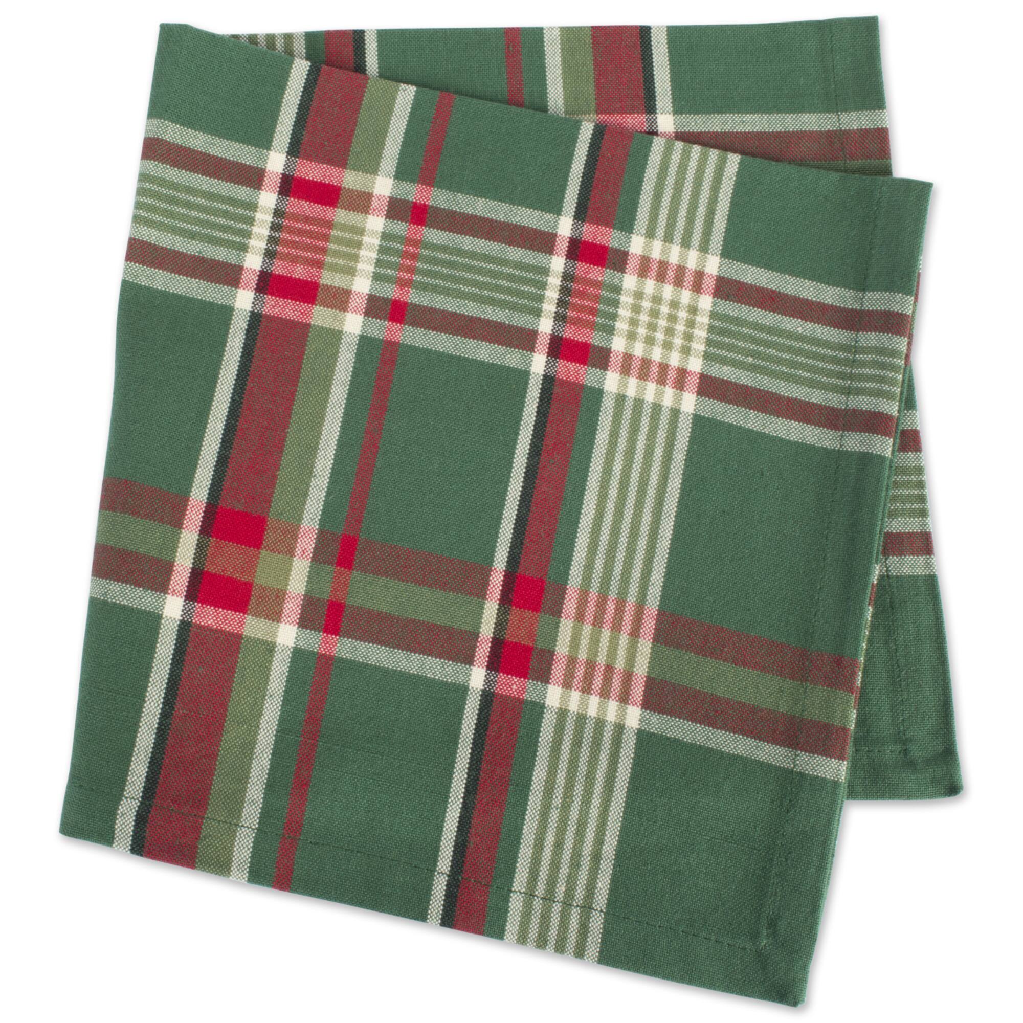 Dark Green Plaid Napkin, 6ct.